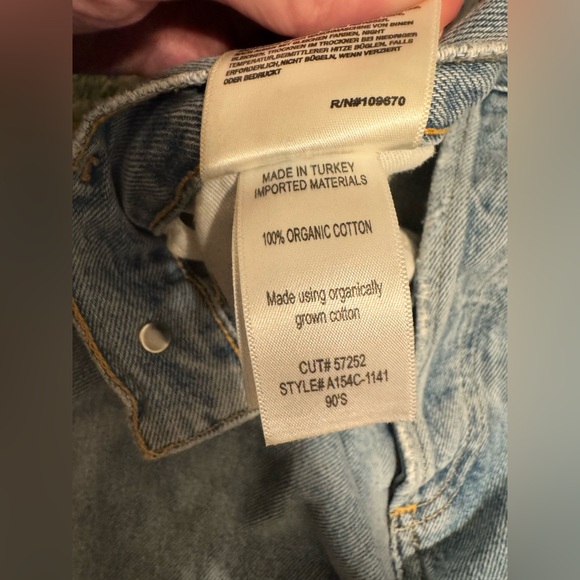 Agolde Fitted 90s Straight Leg Jeans, Organic Cotton, Size 24 - Picture 7 of 13